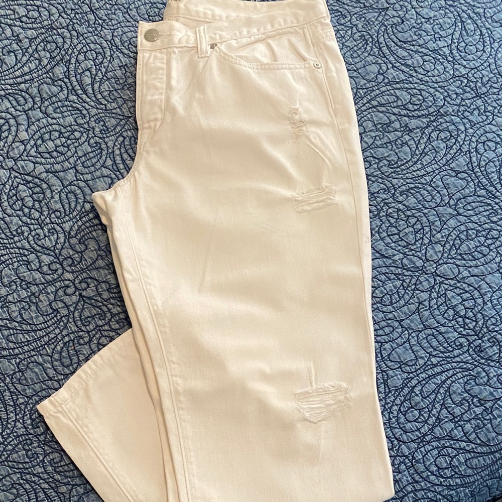 LOFT White Boyfriend Jeans